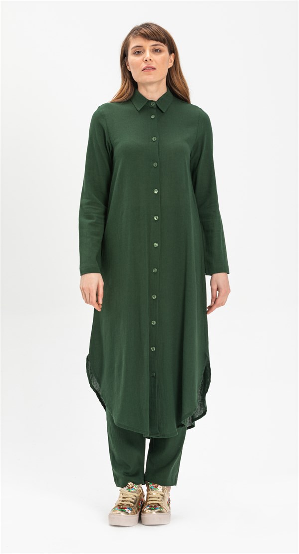 Women's Green Tunic Pants Set