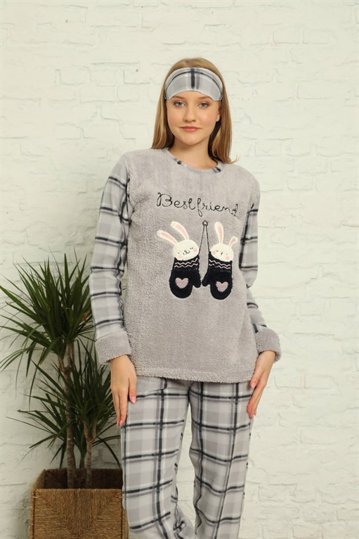 Welsoft Polar Kadın Manşetli Pijama Takımı 8438