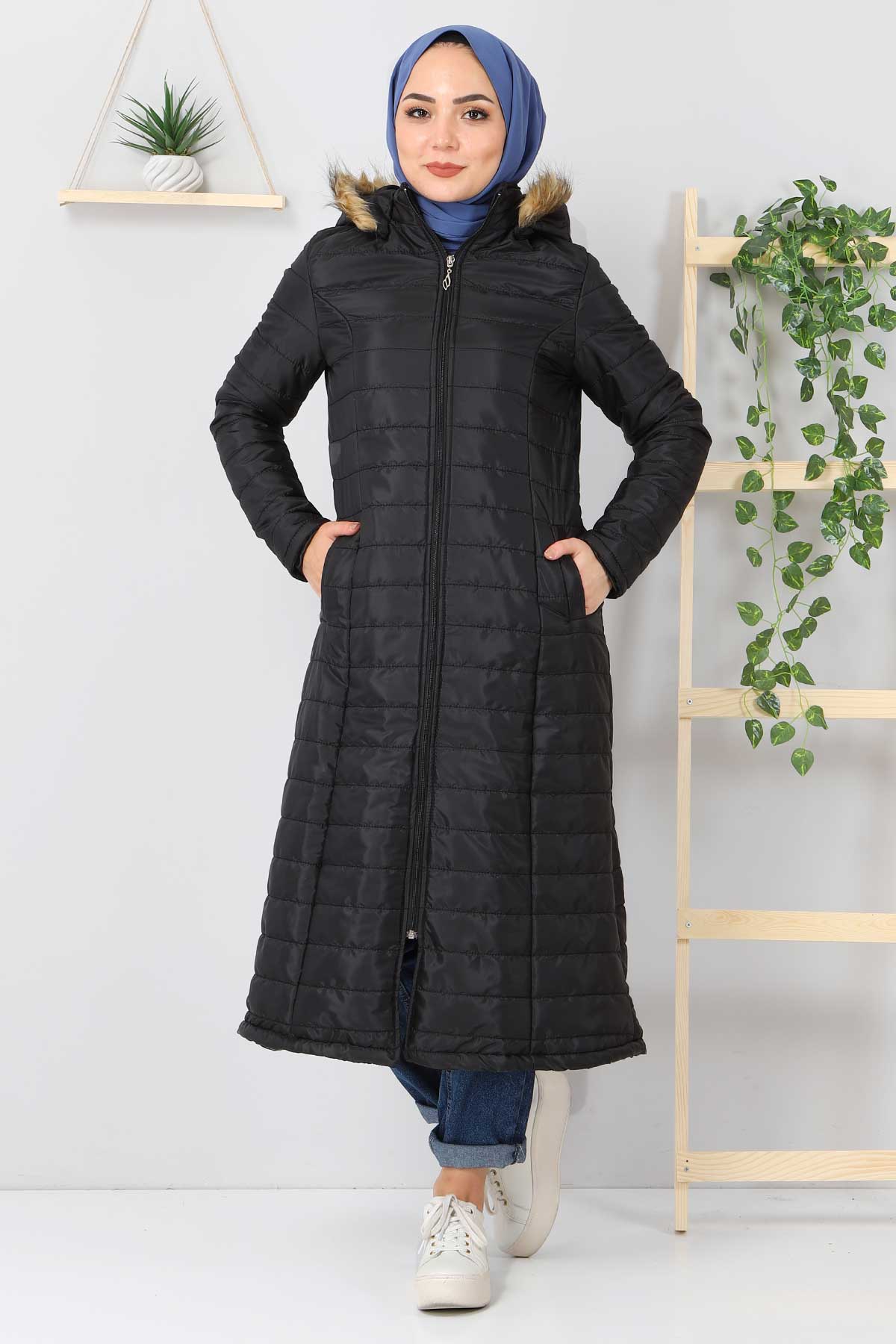 Kapitone Mont TSD2061 Siyah